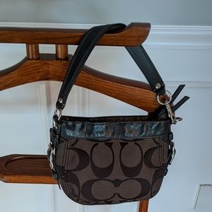 Coach Zoe Small Brown Signature Hobo Bag